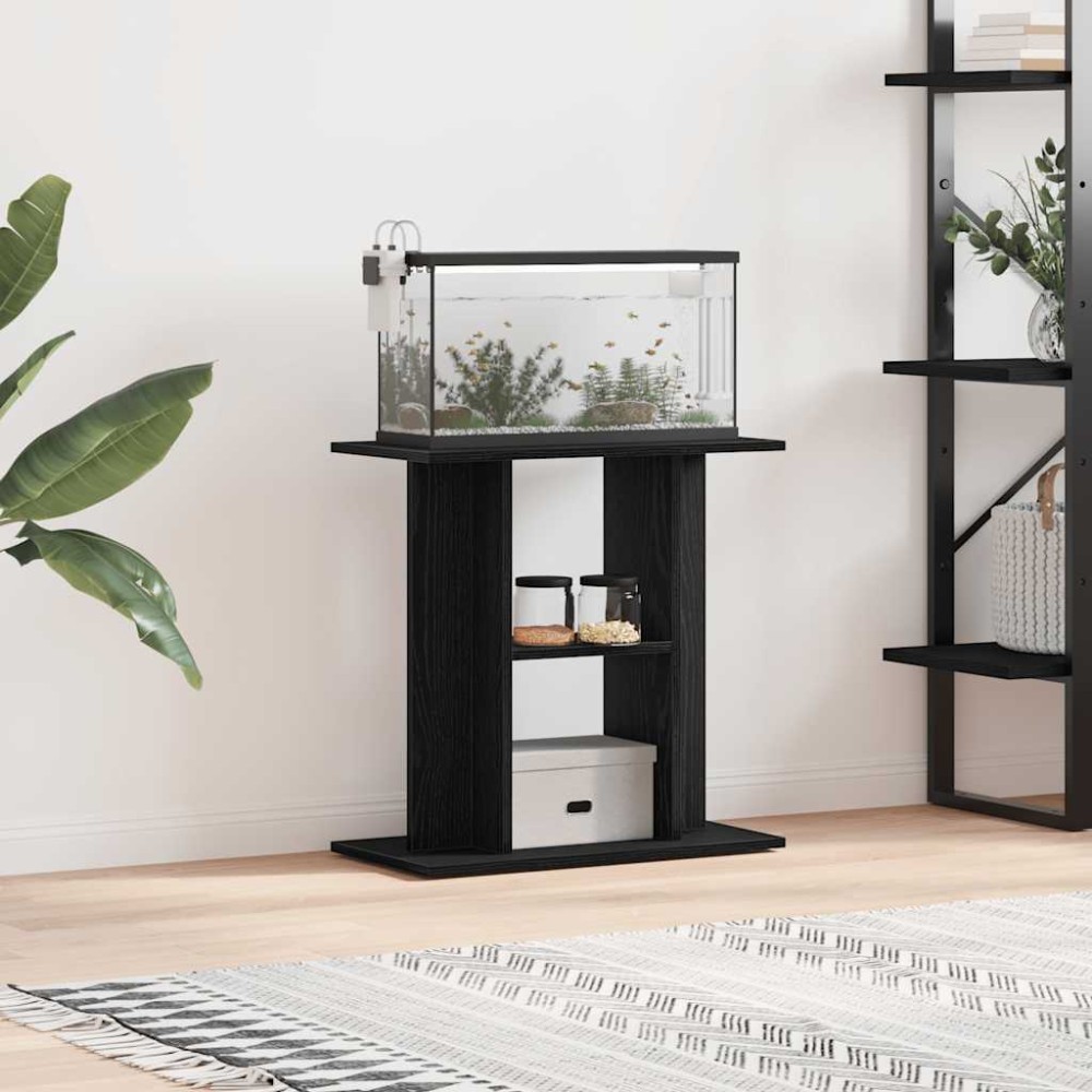 vidaXL Βάση Ενυδρείου Μαύρη Δρυς 60x30x60 εκ. από Επεξεργασμένο Ξύλο