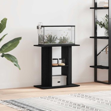 vidaXL Βάση Ενυδρείου Μαύρη Δρυς 60x30x60 εκ. από Επεξεργασμένο Ξύλο