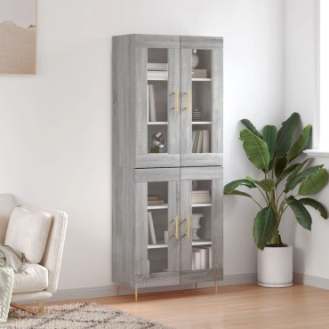 vidaXL Ντουλάπι Γκρι Sonoma 69,5x34x180cm Επεξεργασμένο Ξύλο 1 τεμ.