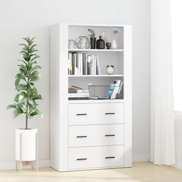 vidaXL Ντουλάπι Λευκό από Επεξεργασμένο Ξύλο 80x33x70cm 1 τεμ.