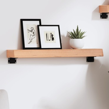 vidaXL Ράφι Τοίχου Ανοιχτό Καφέ 60x10x6cm Επεξεργ. Μασίφ Ξύλο Δρυός 1 τεμ.