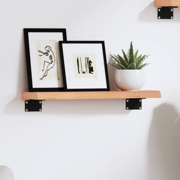 vidaXL Ράφι Τοίχου Ανοιχτό Καφέ 40x10x2cm Επεξεργ. Μασίφ Ξύλο Δρυός 1 τεμ.