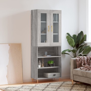 vidaXL Ντουλάπι Γκρι Sonoma 69,5x34x180cm Επεξεργασμένο Ξύλο 1 τεμ.