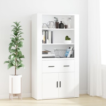 vidaXL Ντουλάπι Λευκό από Επεξεργασμένο Ξύλο 80x33x70cm 1 τεμ.