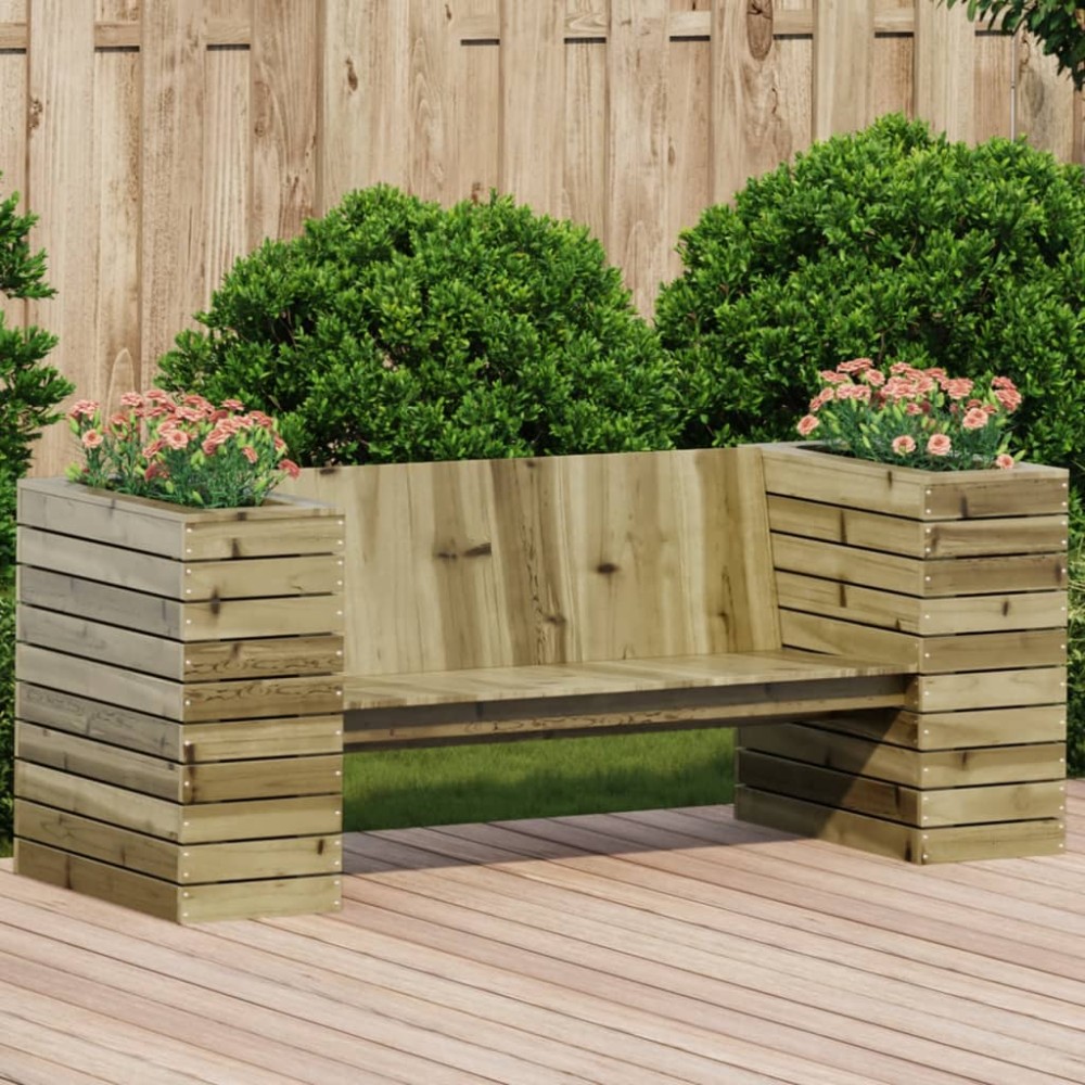 vidaXL Ζαρντινιέρα Παγκάκι 167,5x60x65cm από Εμποτισμένο Ξύλο Πεύκου
