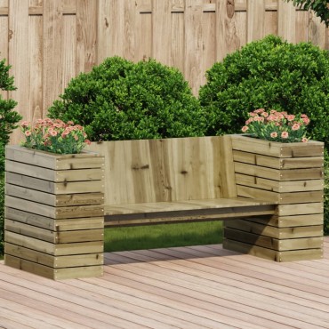 vidaXL Ζαρντινιέρα Παγκάκι 167,5x60x65cm από Εμποτισμένο Ξύλο Πεύκου