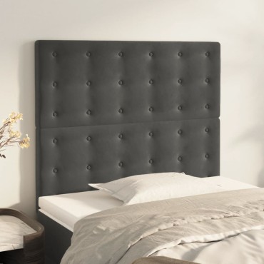 vidaXL Κεφαλάρια Κρεβατιού 2 τεμ. Σκ. Γκρι 80x5x78/88cm Βελούδινο