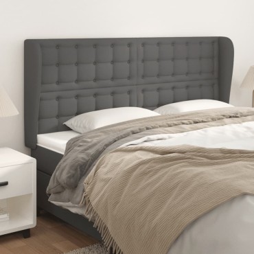 vidaXL Κεφαλάρι με Πτερύγια Γκρι 163x23x118/128cmΣυνθετικό Δέρμα 1 τεμ.