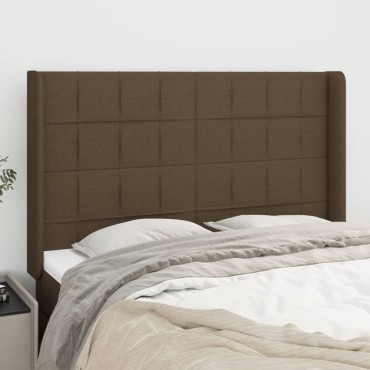 vidaXL Κεφαλάρι με Πτερύγια Σκούρο Καφέ 147x16x118/128cm Υφασμάτινο 1 τεμ.