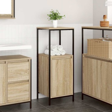 vidaXL Ντουλάπι μπάνιου με ράφια Sonoma δρυς 36x35x95cm 1 τεμ.