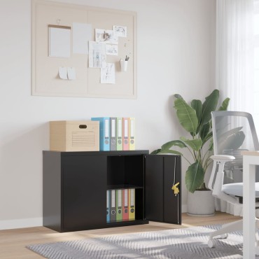 vidaXL Αρχειοθήκη Μαύρη 90x40x70cm από Ατσάλι 1 τεμ.