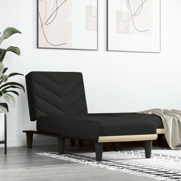 vidaXL Ανάκλιντρο Μαύρο Υφασμάτινο 55x140x70cm 1 τεμ.