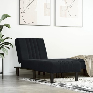 vidaXL Ανάκλιντρο Μαύρο Βελούδινο 55x140x70cm 1 τεμ.