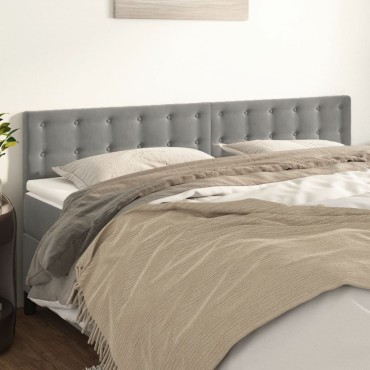 vidaXL Κεφαλάρια Κρεβατιού 2 τεμ. Αν. Γκρι 80x5x78/88cm Βελούδινο