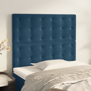 vidaXL Κεφαλάρια Κρεβατιού 2 τεμ. Σκ. Μπλε 80x5x78/88cm Βελούδινο