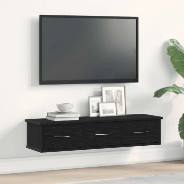 vidaXL Ντουλάπι Τοίχου Μαύρο Δρυς 88x26x18,5cm Επεξεργασμένο Ξύλο 1 τεμ.