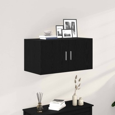 vidaXL Ντουλάπι Τοίχου Μαύρο Δρυς 80x39x40cm Επεξεργασμένο Ξύλο 1 τεμ.