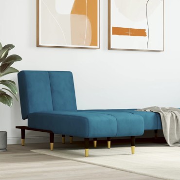 vidaXL Ανάκλιντρο Μπλε Βελούδινο 55x140x70cm 1 τεμ.