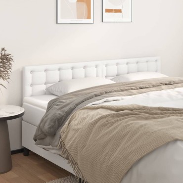 vidaXL Κεφαλάρια Κρεβατιού 2 τεμ. Λευκά80x5x78/88cm ΣυνθετικόΔέρμα
