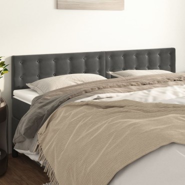 vidaXL Κεφαλάρια Κρεβατιού 2 τεμ. Σκ. Γκρι 80x5x78/88cm Βελούδινο