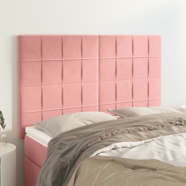 vidaXL Κεφαλάρια Κρεβατιού 4 τεμ. Ροζ 72x5x78/88cm Βελούδινα