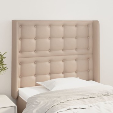 vidaXL Κεφαλάρι με Πτερύγια Καπουτσίνο 83x16x118/128cm Συνθ. Δέρμα 1 τεμ.