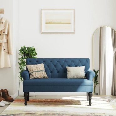 vidaXL Παγκάκι με Πλάτη Μπλε 120x62x75,5cm Υφασμάτινο