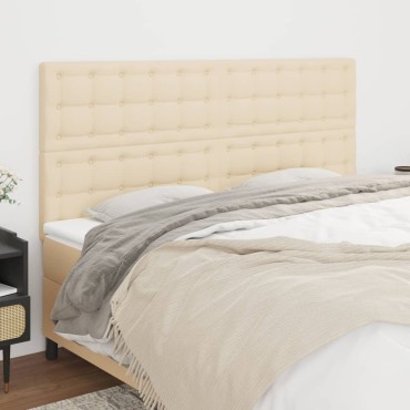 vidaXL Κεφαλάρια Κρεβατιού 4 τεμ. Κρεμ 80x5x78/88cm Υφασμάτινο