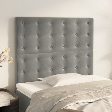 vidaXL Κεφαλάρια Κρεβατιού 2 τεμ. Αν. Γκρι 80x5x78/88cm Βελούδινο