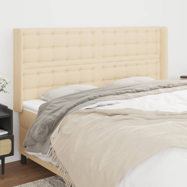 vidaXL Κεφαλάρι με Πτερύγια Κρεμ 163x16x118/128cm Υφασμάτινο 1 τεμ.