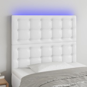 vidaXL Κεφαλάρι Κρεβατιού LED Λευκό 80x5x118/128 εκ 1 τεμ.