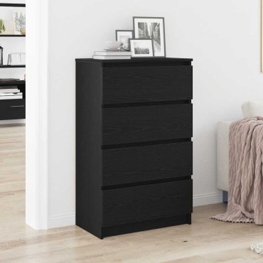 vidaXL Συρταριέρα Μαύρο Δρυς 60x35x98,5cm από Επεξεργασμένο Ξύλο 1 τεμ.