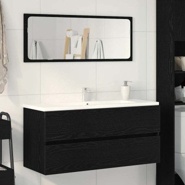 vidaXL Ντουλάπι Νιπτήρα Μαύρη Δρυς 100x38,5x45cm Μοριοσανίδα 1 τεμ.