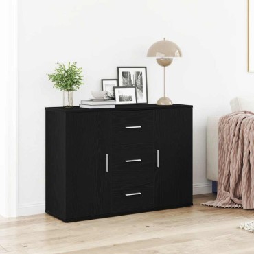 vidaXL Μπουφές Μαύρη Δρυς 91x29,5x65cm από Επεξεργασμένο Ξύλο 1 τεμ.