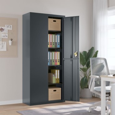 vidaXL Αρχειοθήκη Ανθρακί 90x40x200cm Ατσάλινη 1 τεμ.