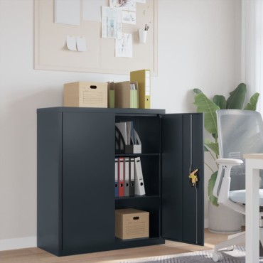 vidaXL Αρχειοθήκη Ανθρακί 90x40x105cm Ατσάλινη 1 τεμ.
