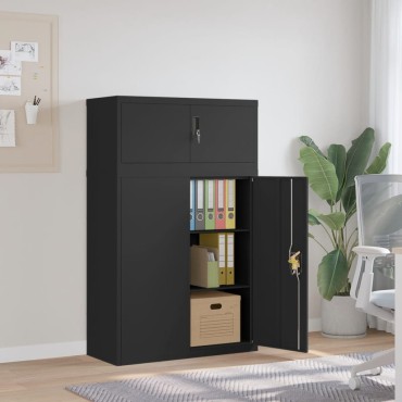 vidaXL Αρχειοθήκη Μαύρη 90x40x145cm Ατσάλινη 2 τεμ.