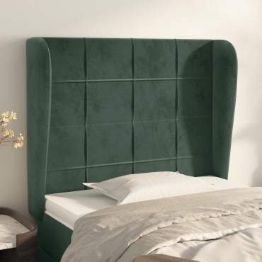 vidaXL Κεφαλάρι με Πτερύγια Σκ. Πράσινο 93x23x118/128cm Βελούδινο 1 τεμ.