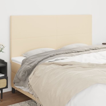 vidaXL Κεφαλάρια Κρεβατιού 4 τεμ. Κρεμ 90x5x78/88cm Υφασμάτινο