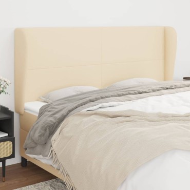 vidaXL Κεφαλάρι με Πτερύγια Κρεμ 183x23x118/128cm Υφασμάτινο 1 τεμ.