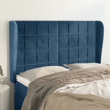 vidaXL Κεφαλάρι με Πτερύγια Σκούρο Μπλε 147x23x118/128cmΒελούδινο 1 τεμ.