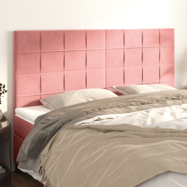 vidaXL Κεφαλάρια Κρεβατιού 4 τεμ. Ροζ 80x5x78/88cm Βελούδινο