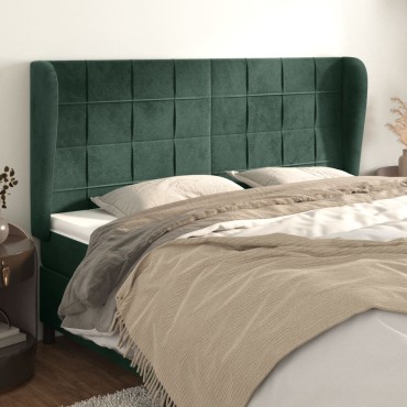 vidaXL Κεφαλάρι με Πτερύγια Πράσινο 183x23x118/128cm Βελούδινο 1 τεμ.