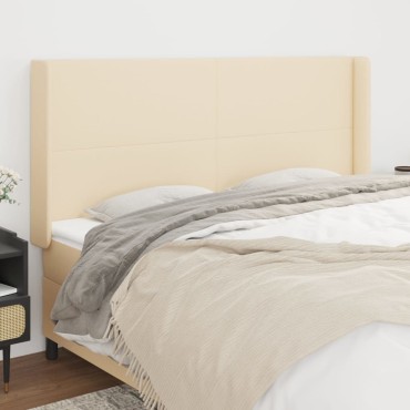 vidaXL Κεφαλάρι με Πτερύγια Κρεμ 183x16x118/128cm Υφασμάτινο 1 τεμ.