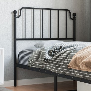 vidaXL Κεφαλάρι Μαύρο Μεταλλικό 95x4x102cm 1 τεμ.