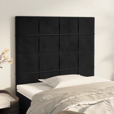 vidaXL Κεφαλάρια Κρεβατιού 2 τεμ. Μαύρο 90x5x78/88cm Βελούδινο