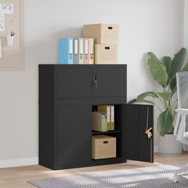 vidaXL Αρχειοθήκη Μαύρη 90x40x110cm Ατσάλινη 2 τεμ.