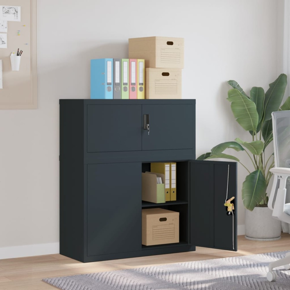 vidaXL Αρχειοθήκη Ανθρακί 90x40x110cm Ατσάλινη