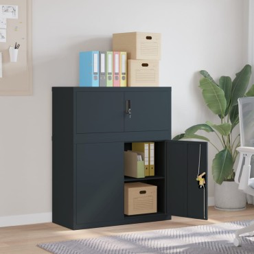 vidaXL Αρχειοθήκη Ανθρακί 90x40x110cm Ατσάλινη