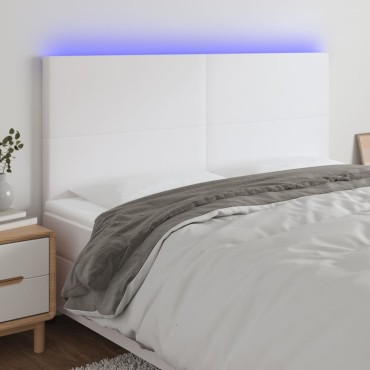 vidaXL Κεφαλάρι Κρεβατιού LED Λευκό 160x5x118/128 εκ 1 τεμ.